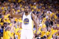 Durant after winning a match for the Warriors.